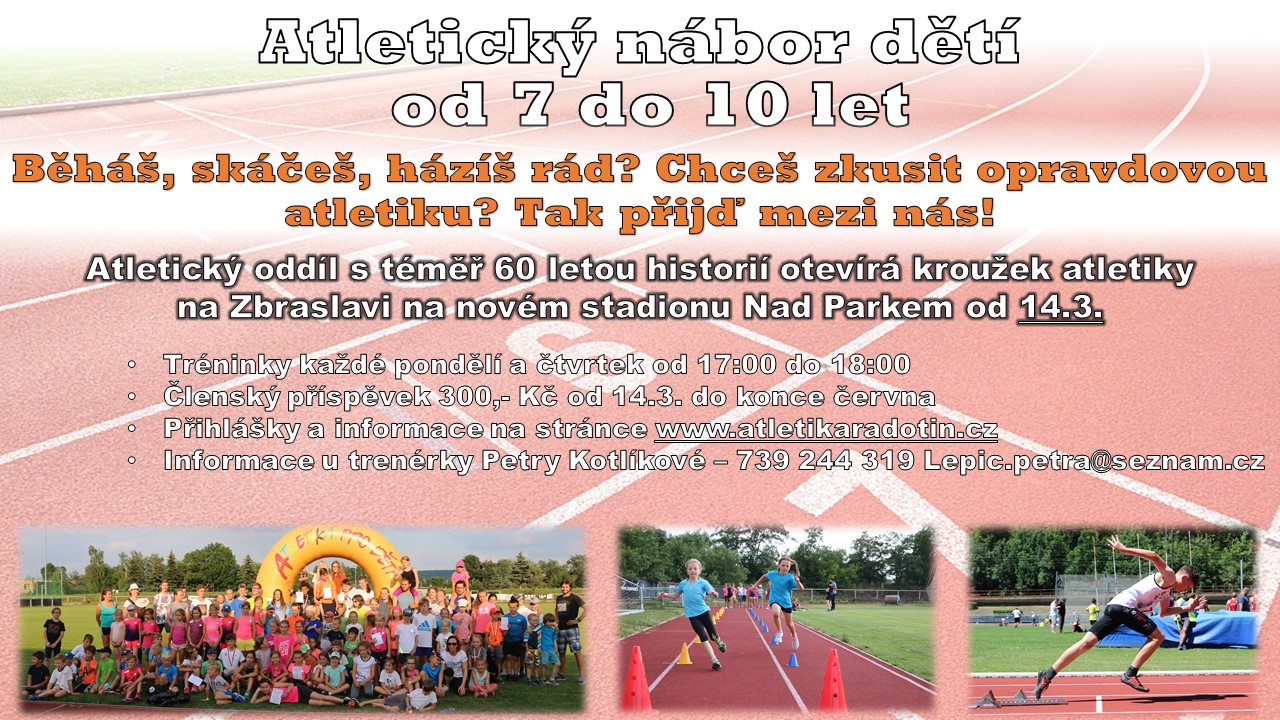 Atletika Zbraslav - nábor